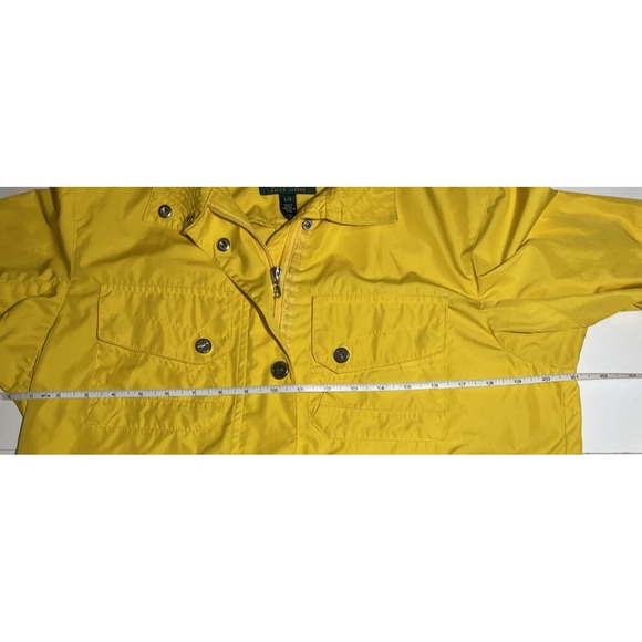 Lauren Ralph Lauren Women's Yellow Utility Jacket ๐ Snap Front - Large *Flaw* - Picture 11 of 16